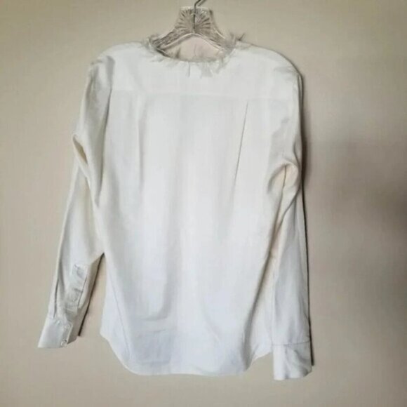 Helmut Lang Silk Feather Trim Tunic Blouse S - Picture 2 of 15